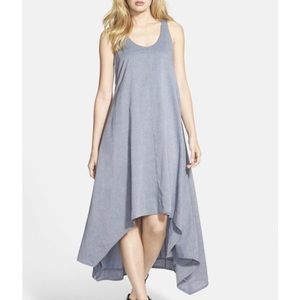 Eileen Fisher Chambray Hi Low Organic Cotton Dress